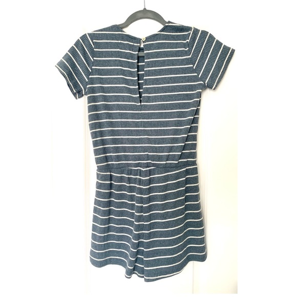 Pink Lily All Your Love Blue Striped Romper - Picture 4 of 8